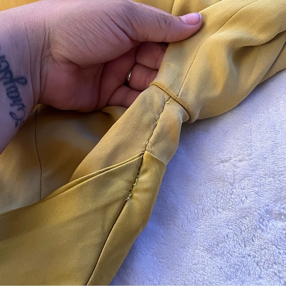 HANEY Designer 100% Silk Yellow Lilly Mini Dress - Picture 12 of 13